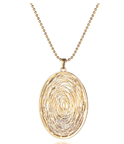 New European and American Sweater Chain with Flower Pendant