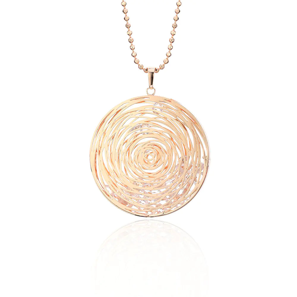 New European and American Sweater Chain with Flower Pendant