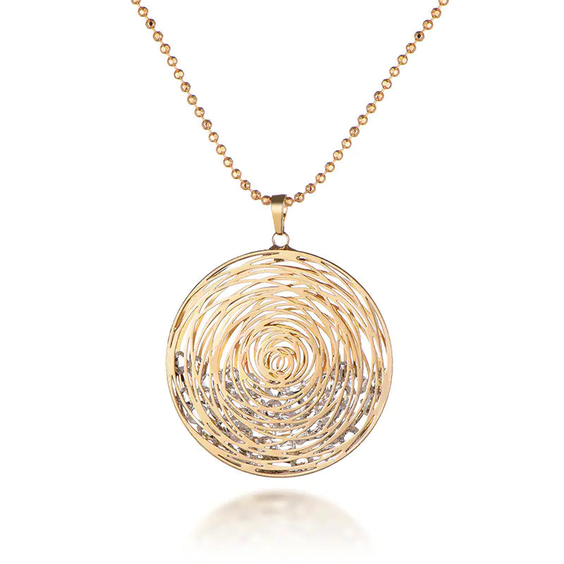 New European and American Sweater Chain with Flower Pendant