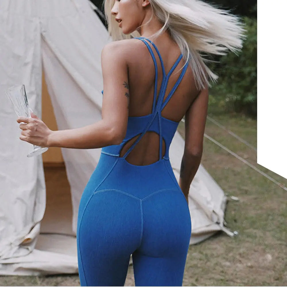 New Sexy Peach Butt Yoga Bodysuit for Fitness